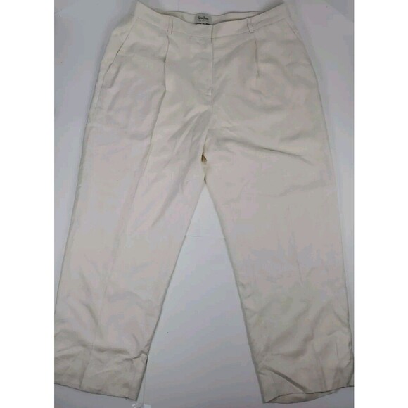 Neiman‎ Marcus exclusive White Linen Pants Size 18 Satin Lined  36x28 Timeless - Picture 1 of 8